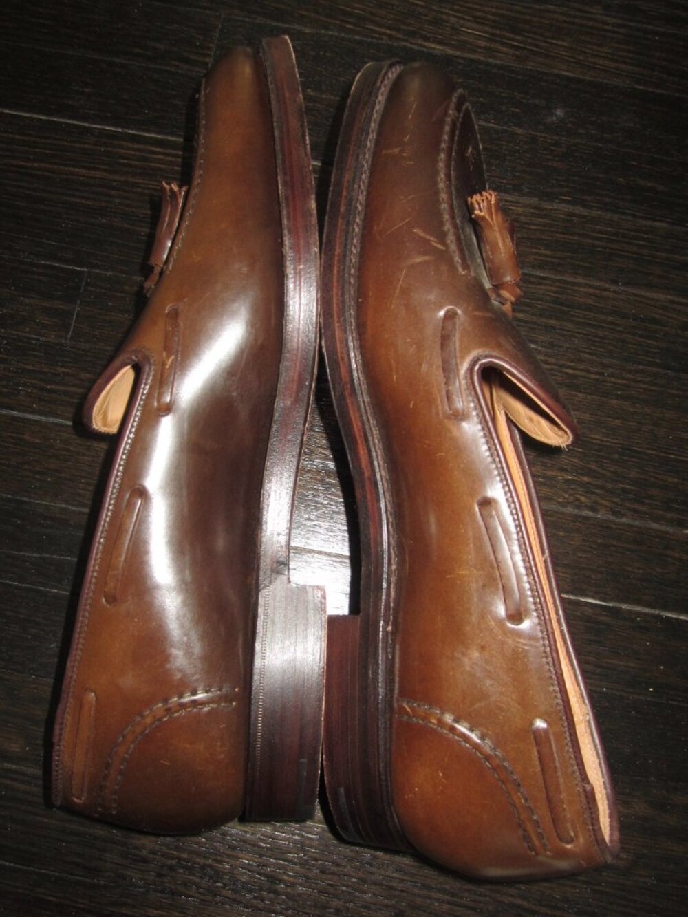 RALPH LAUREN Crockett & Jones Marlow Shell Cordovan Tassel Loafer Shoes 10 1/2 D - Picture 7 of 12